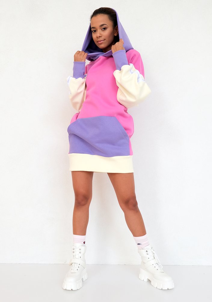 Loose Colorful Sweatshirt fuchsia