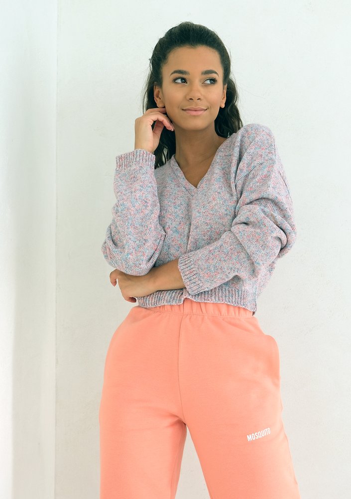 Short Coral Melange cardigan