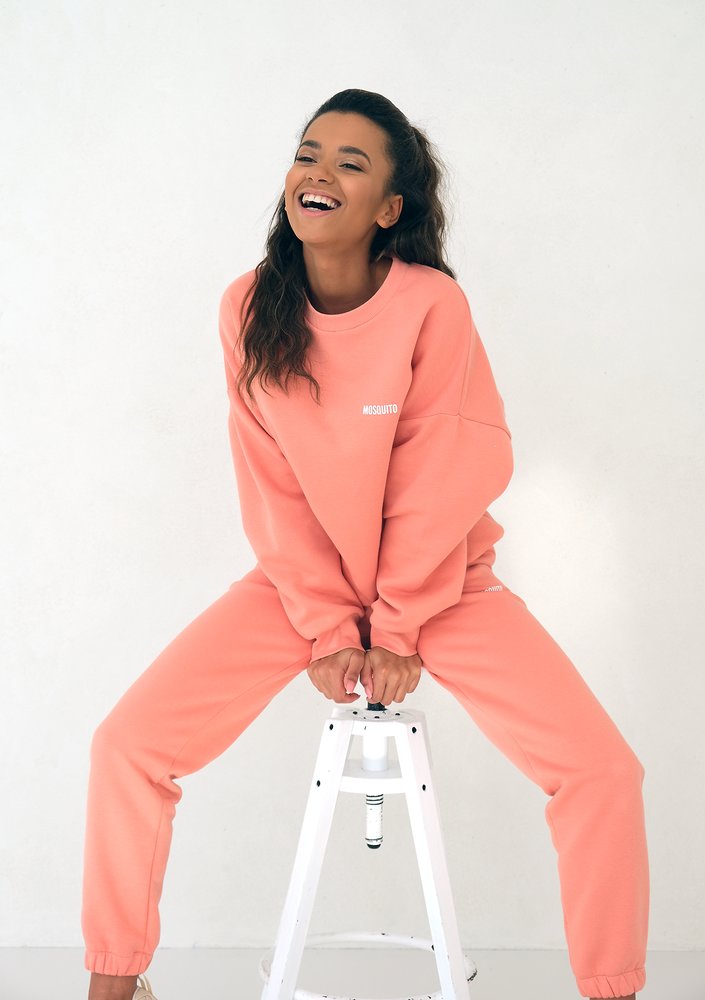 Coral Blush Simple Sweatshirt