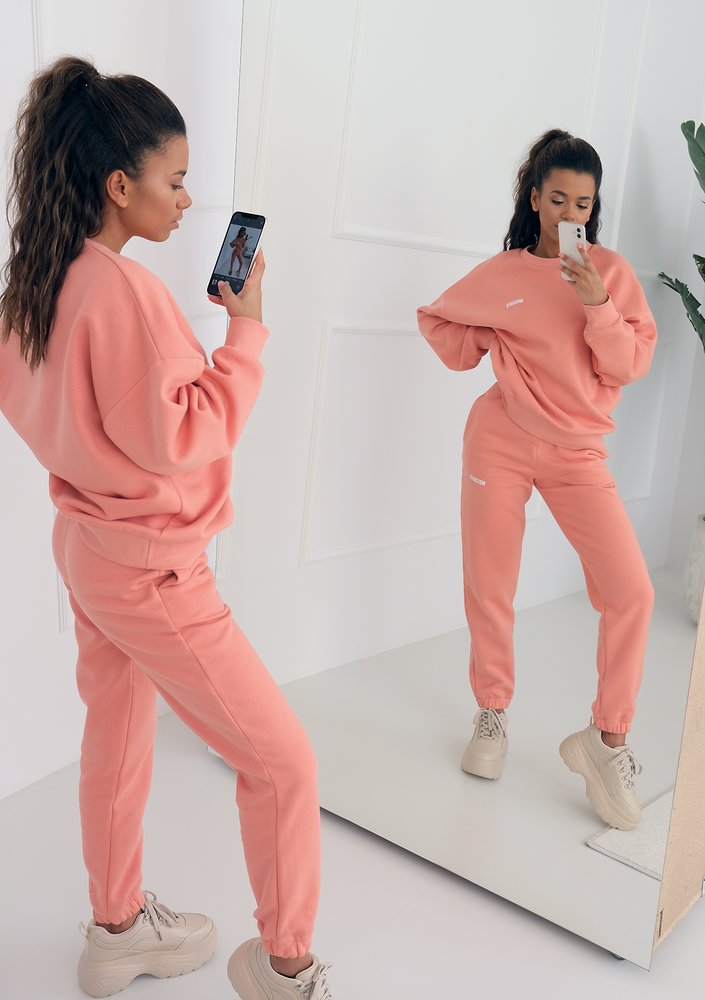 Coral Blush Simple Sweatshirt