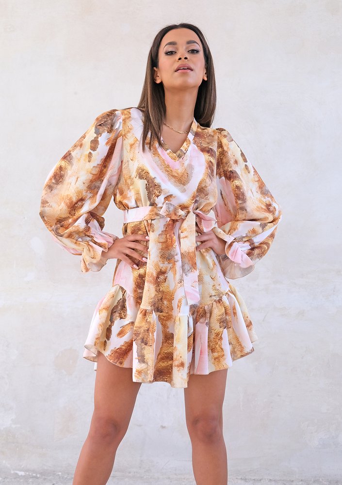 Swish dress with frills watercolor