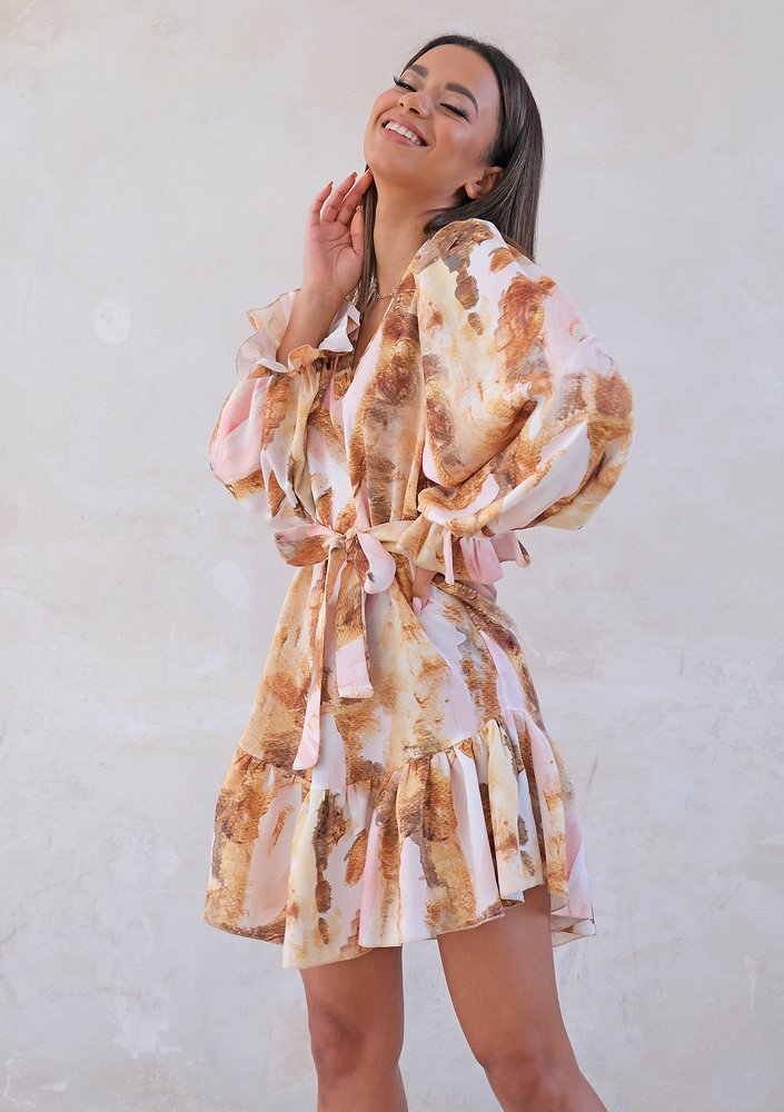 Swish dress with frills watercolor