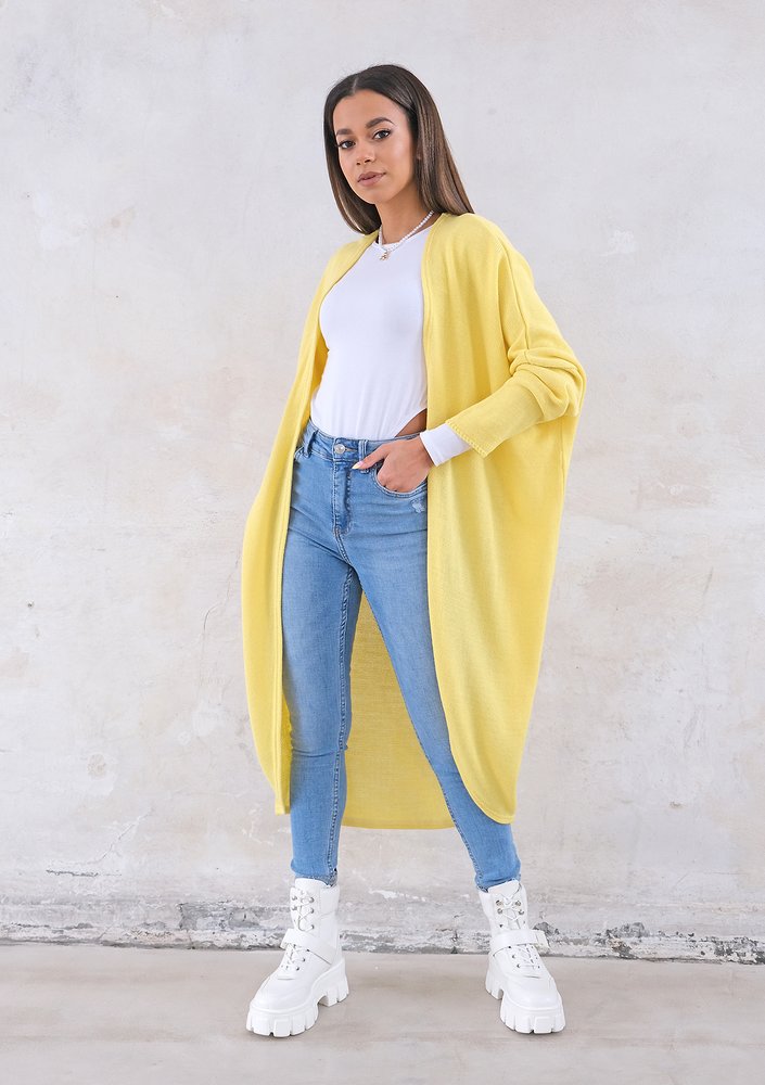 Long lightweight yellow cardigan