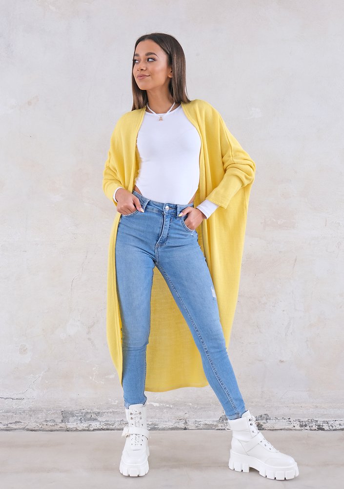 Long lightweight yellow cardigan