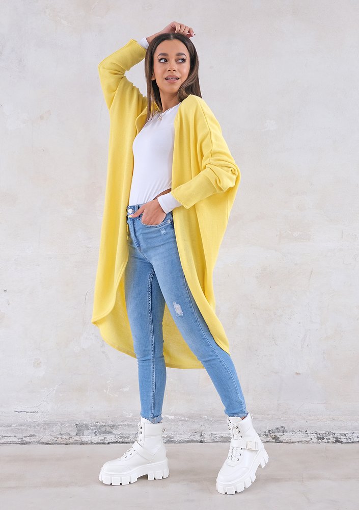 Long lightweight yellow cardigan