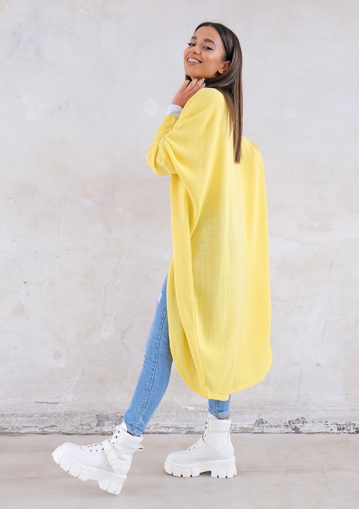 Long lightweight yellow cardigan