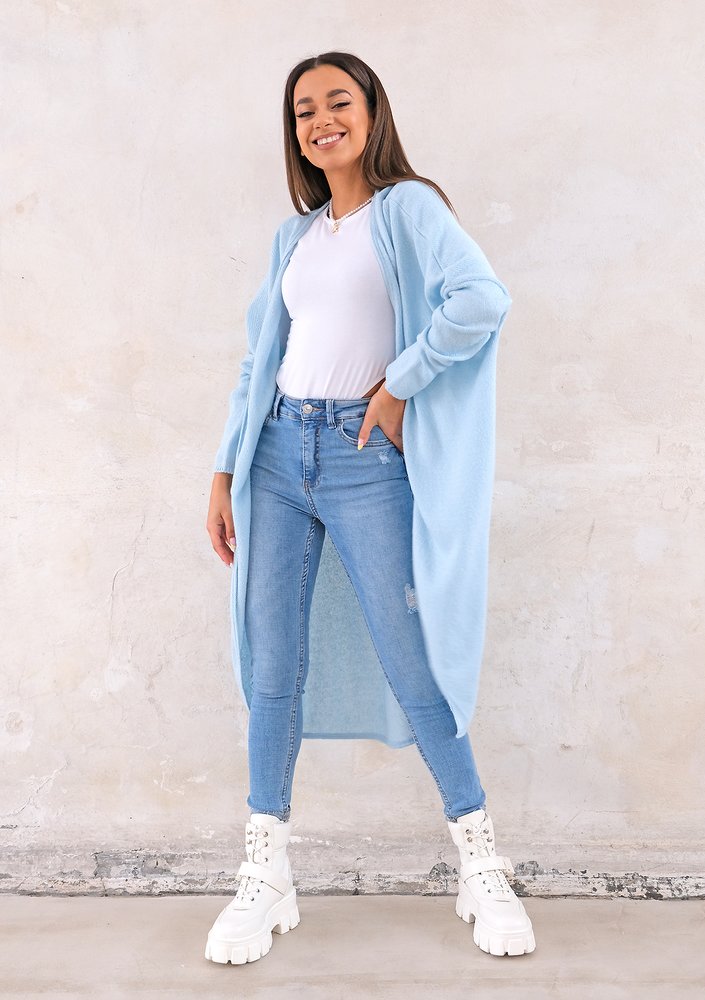 Long lightweight cardigan in light blue