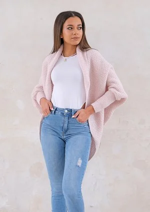 Classy cardigan OVERSIZE ILM A01 Powder Pink