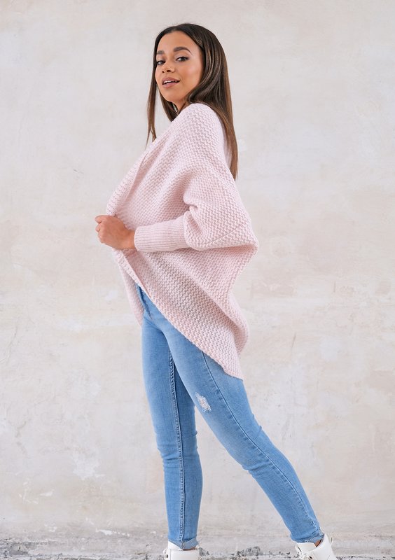 Classy cardigan OVERSIZE ILM A01 Powder Pink