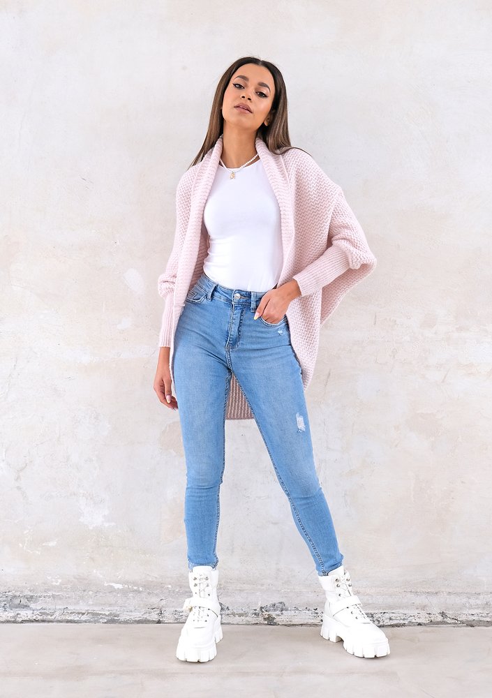 Classy cardigan OVERSIZE ILM A01 Powder Pink