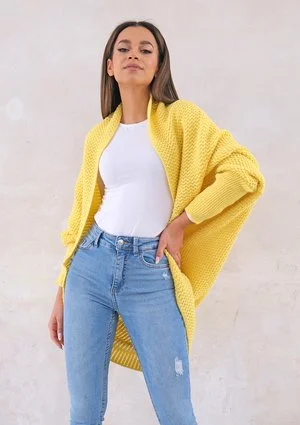 Sweter narzutka OVERSIZE ILM A01 Żółty