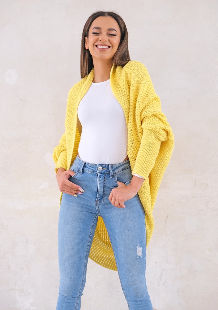Sweter narzutka OVERSIZE ILM A01 Żółty