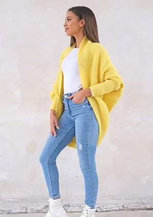 Sweter narzutka OVERSIZE ILM A01 Żółty