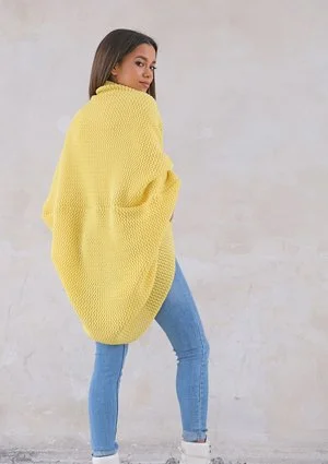 Sweter narzutka OVERSIZE ILM A01 Żółty