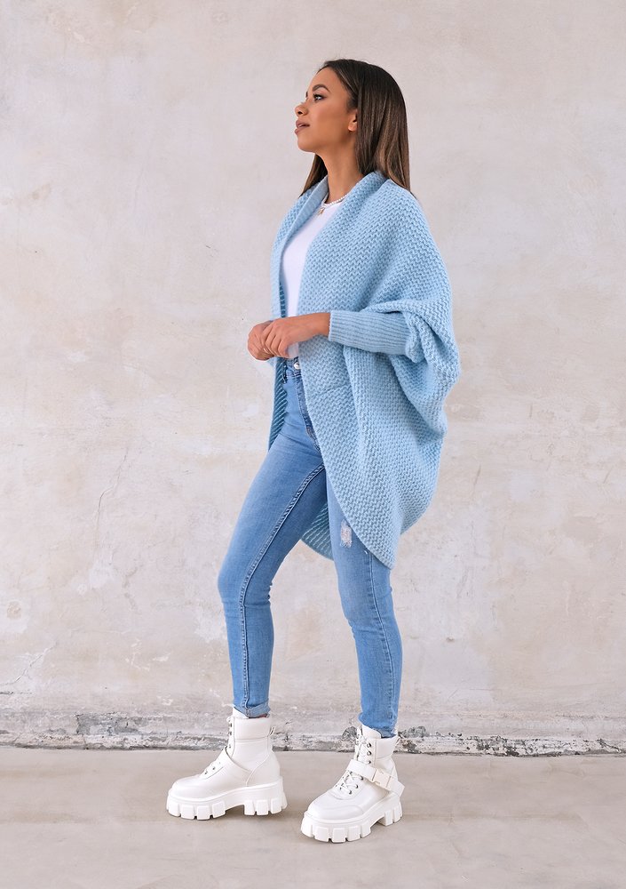 Classy cardigan OVERSIZE ILM A01 Light Blue