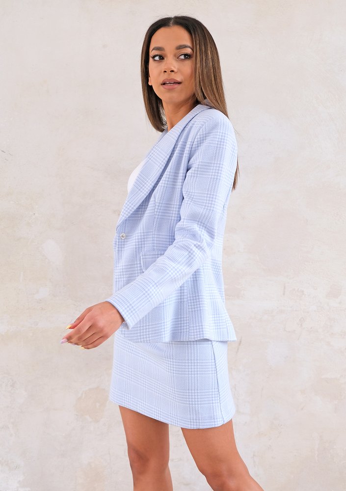 Fancy checker jacket Blue