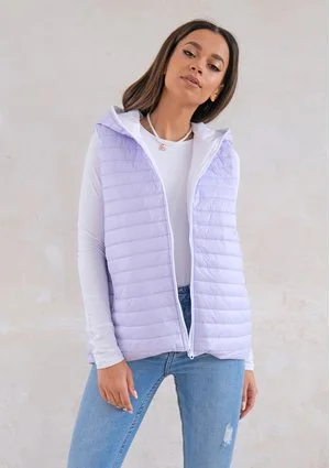 Quilted sleeveless lila jacket