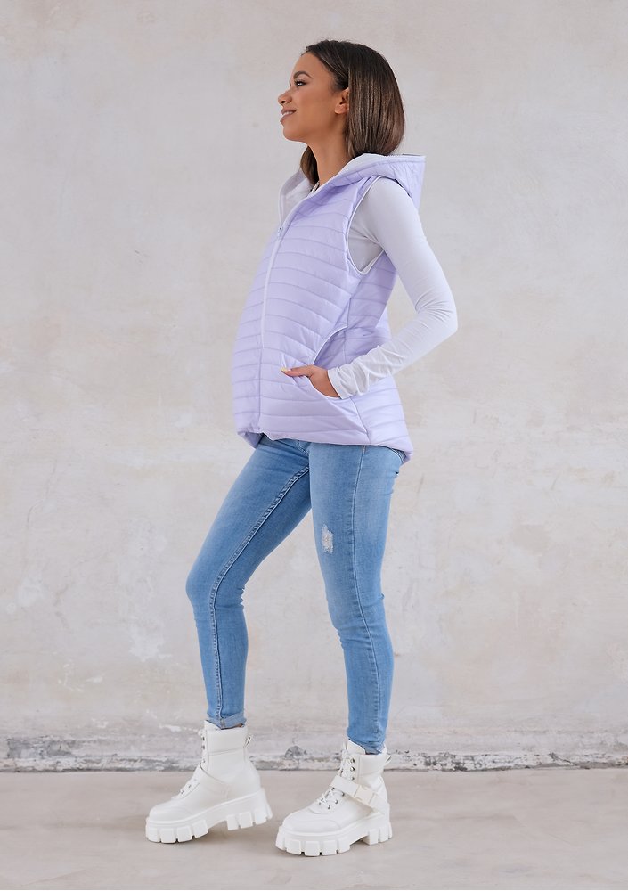 Quilted sleeveless lila jacket