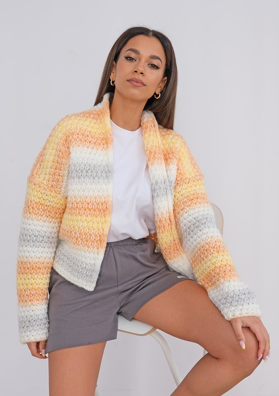 Short orange cardigan
