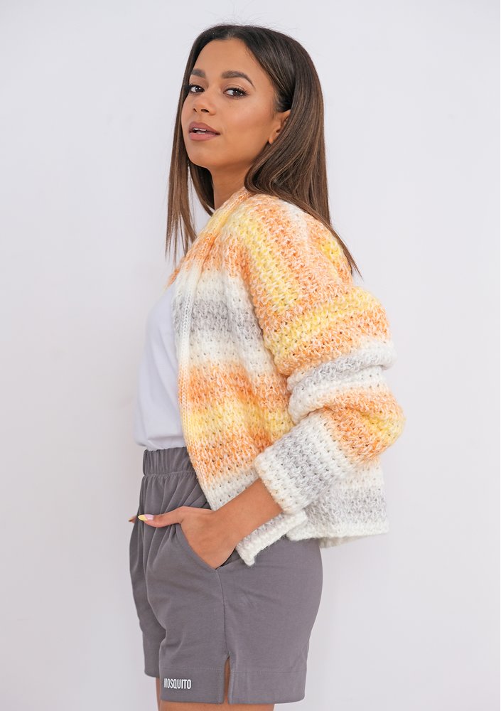 Short orange cardigan