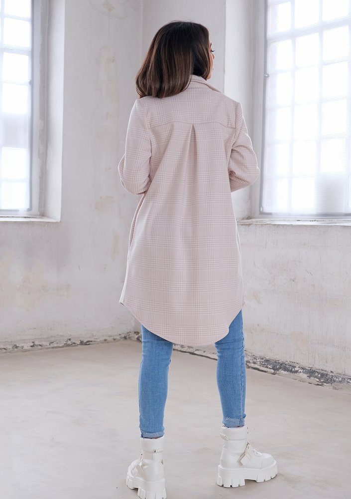 Long shirt style coat Beige