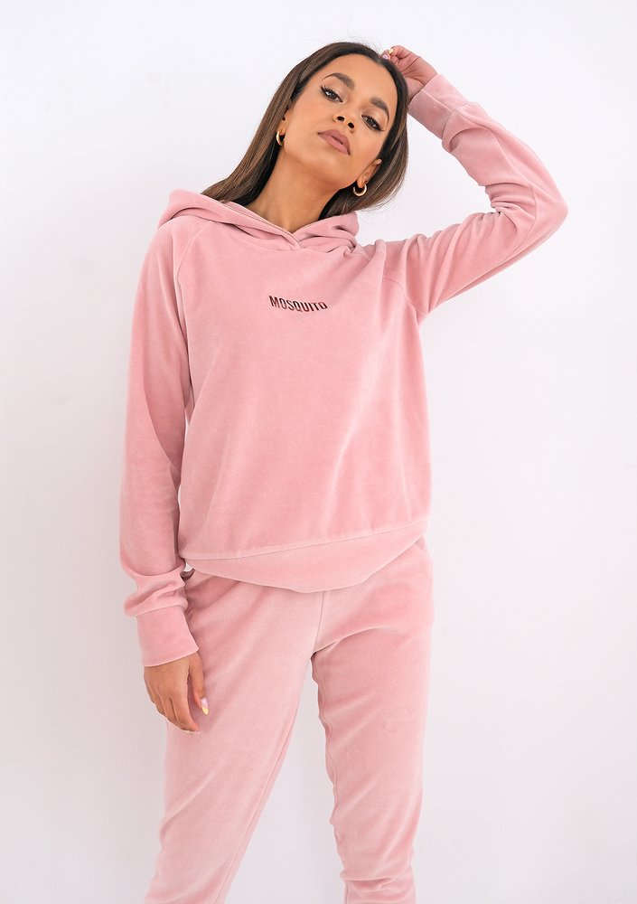 Bluza velvet z kapturem gold rose details