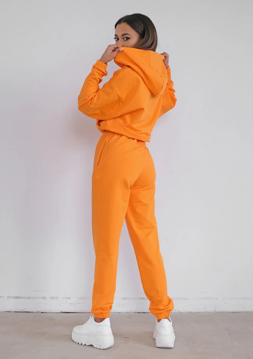 orange and black sweatpants