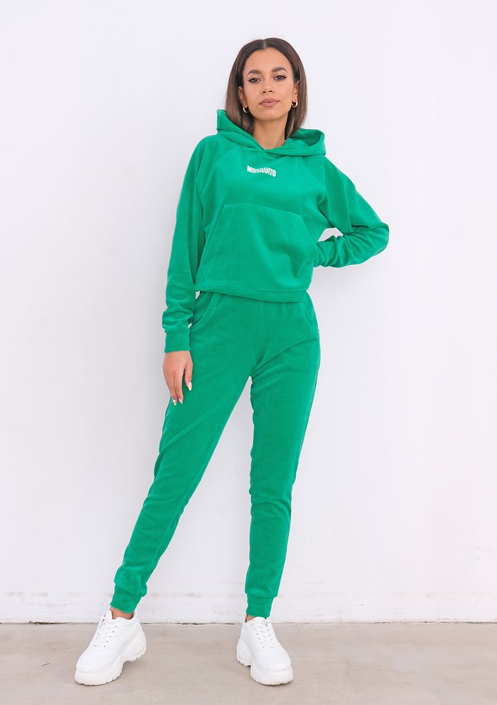 Vivid Green velvet hoodie