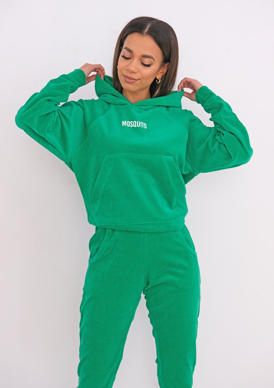 Welurowa bluza z kapturem Vivid Green ILM