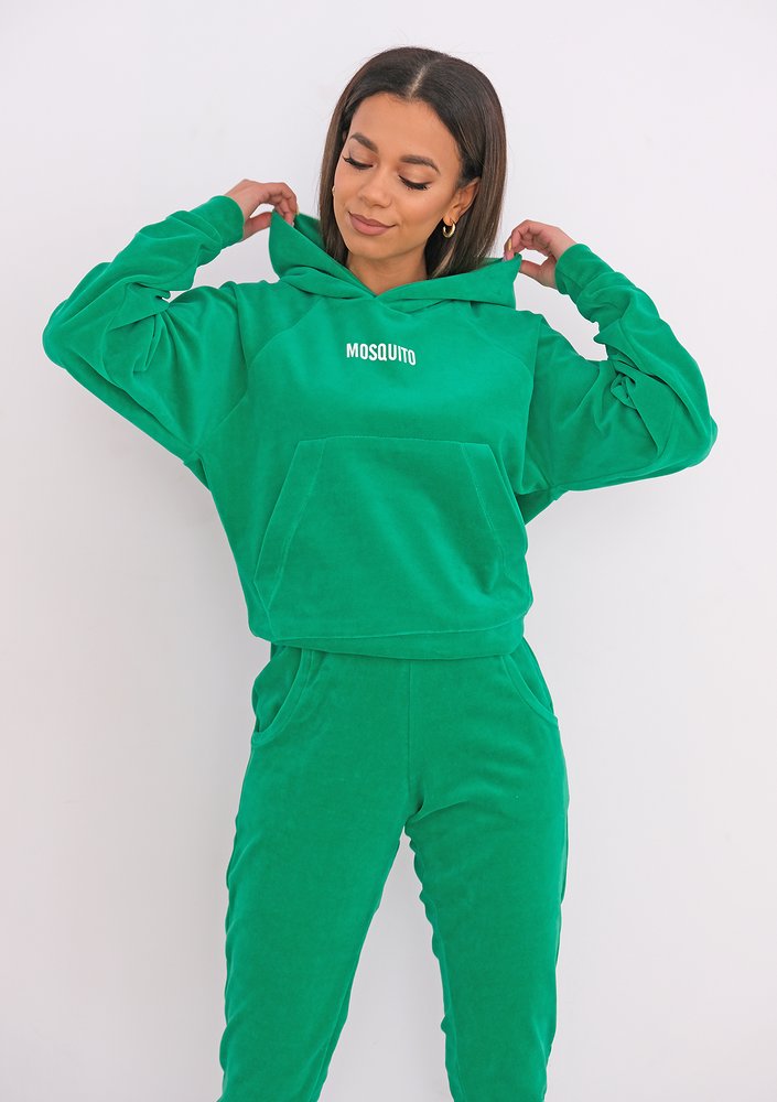 Welurowa bluza z kapturem Vivid Green ILM