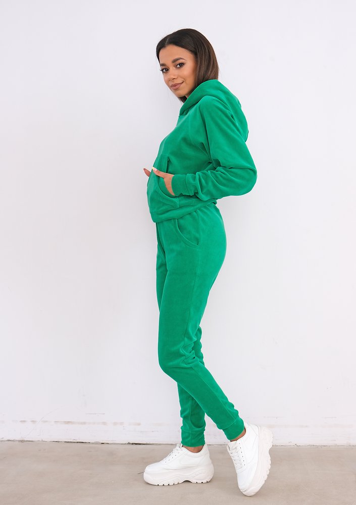 Welurowa bluza z kapturem Vivid Green ILM