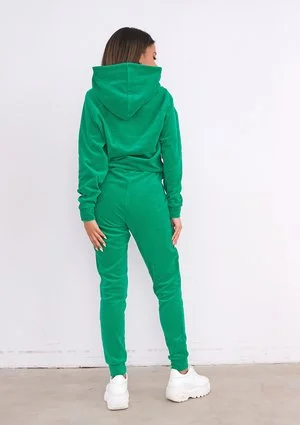 Vivid Green velvet hoodie