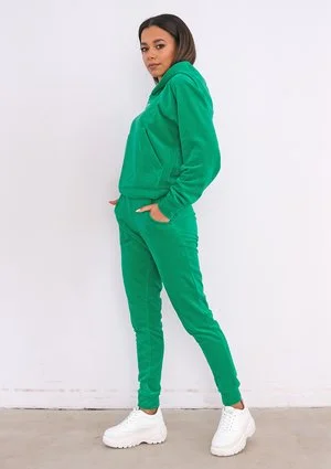 Vivid Green velvet sweatpants