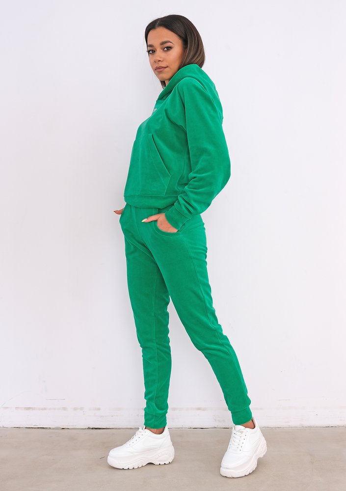 Vivid Green velvet sweatpants