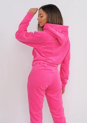 Fuxia Pink velvet hoodie