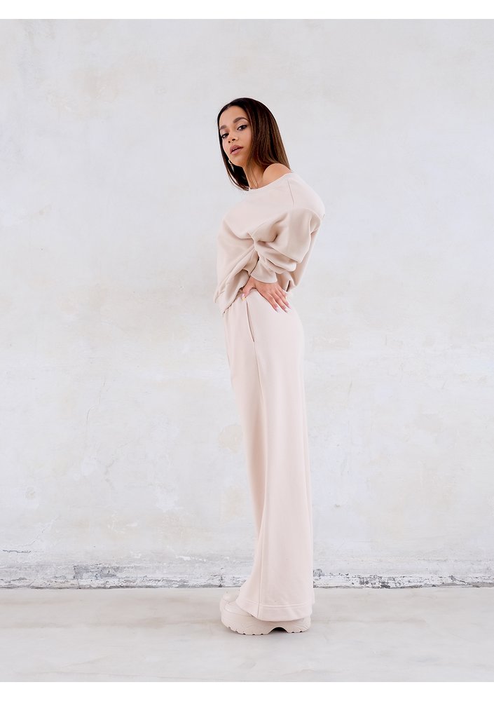 Szerokie spodnie Dune Beige