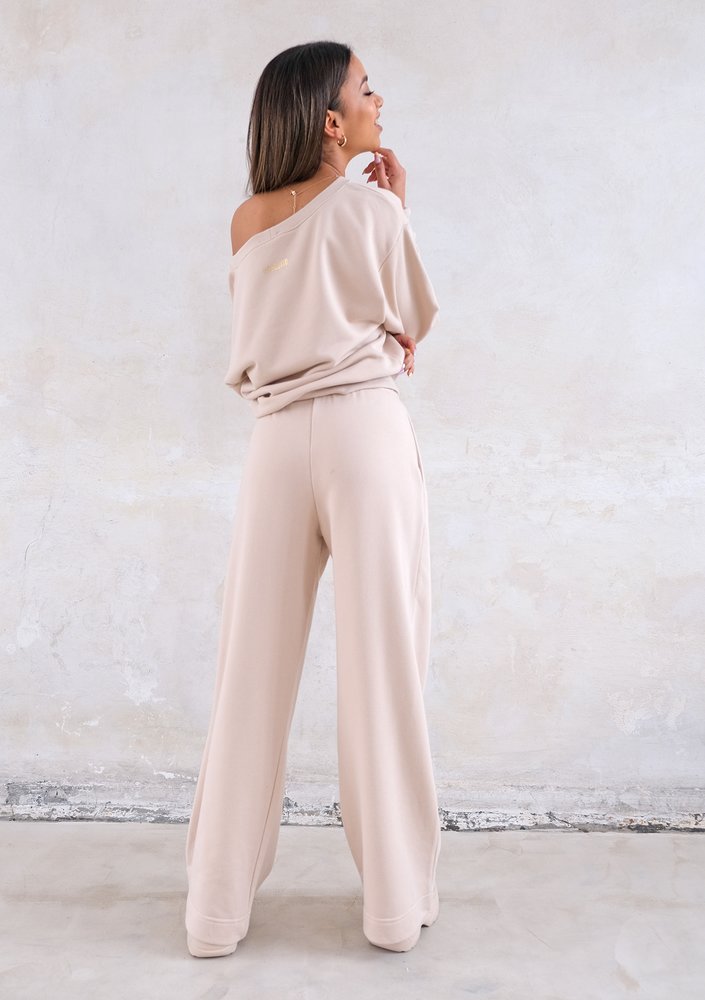 Szerokie spodnie Dune Beige