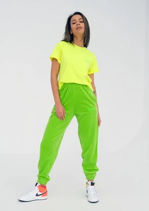 Velvet sweatpants Neon Lime
