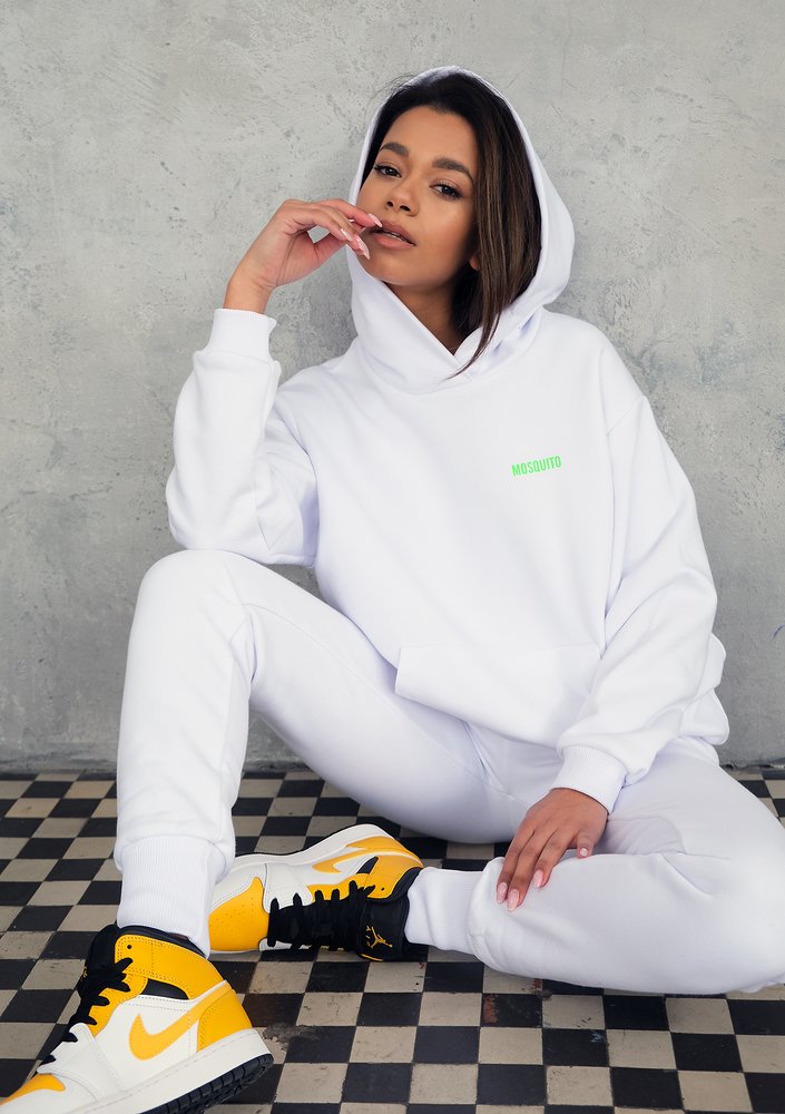 Biała bluza z kapturem Lime Logo ILM