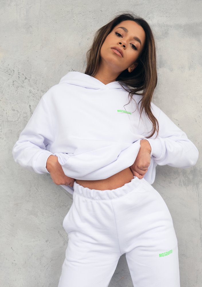 Biała bluza z kapturem Lime Logo ILM