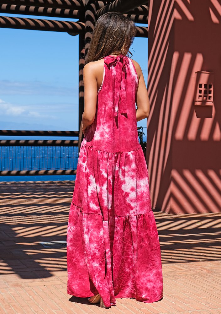 Maxi amarantine tie dyed dress