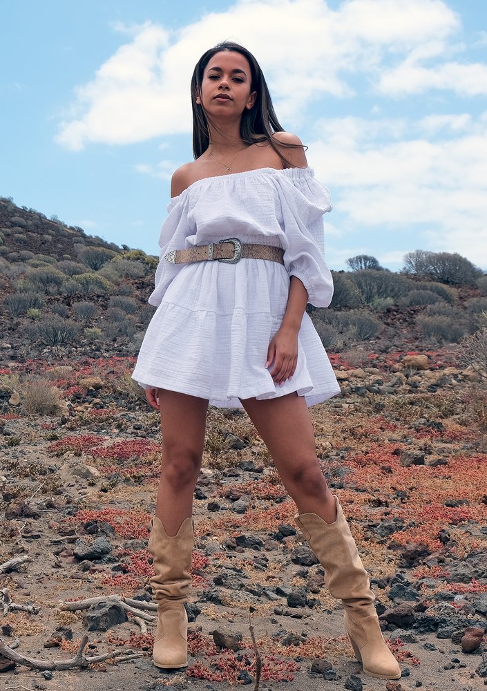 Mini muslin white dress