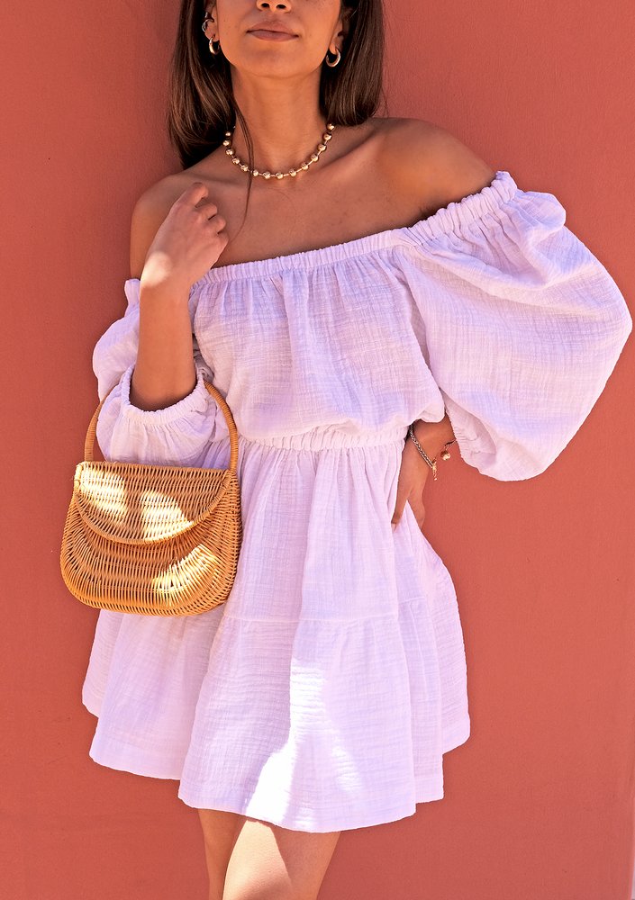 Mini muslin white dress