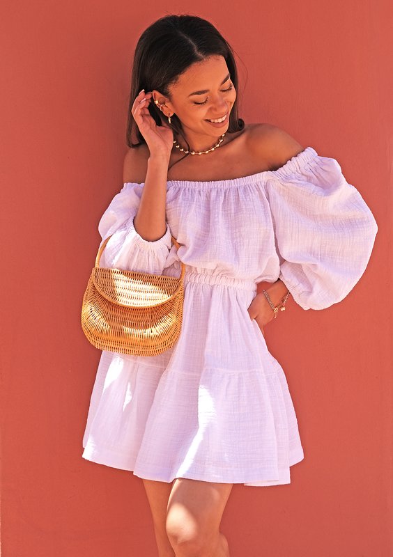 Mini muslin white dress