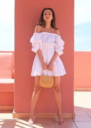 Mini muslin white dress