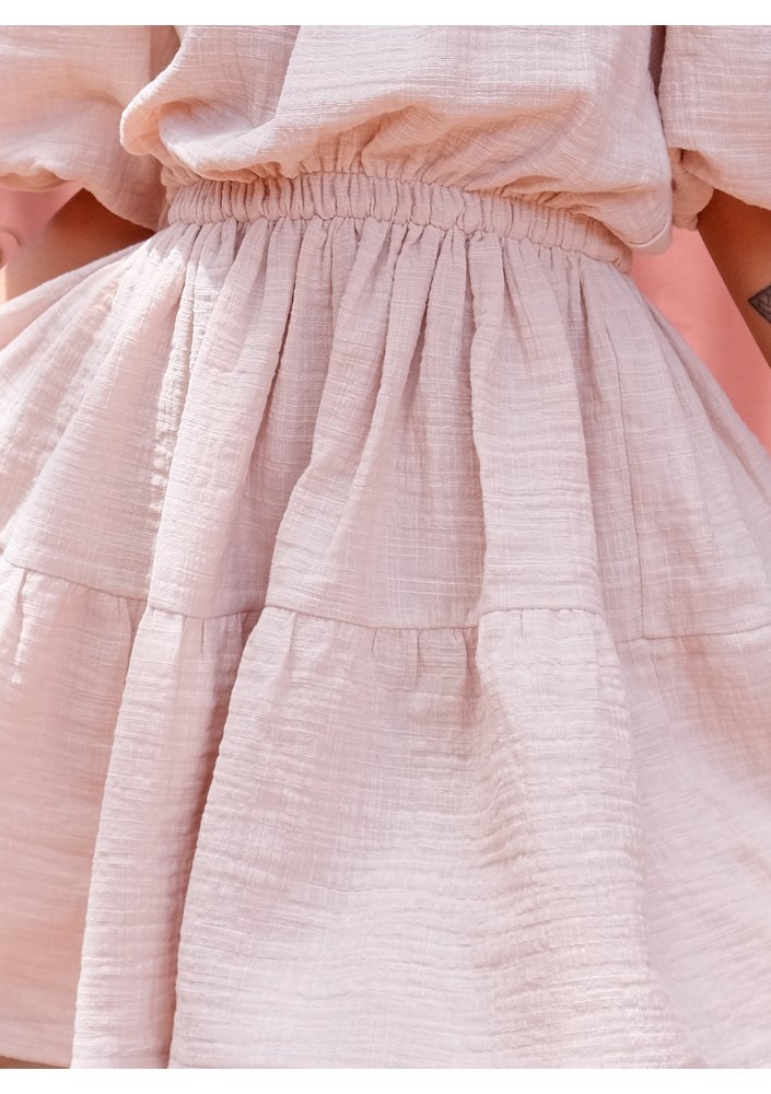 Mini boho beige dress