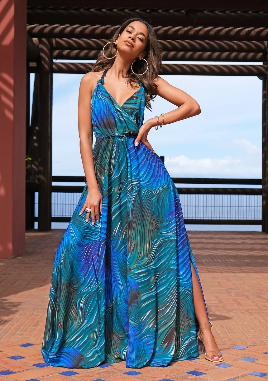 Letnia sukienka maxi Blue Waves