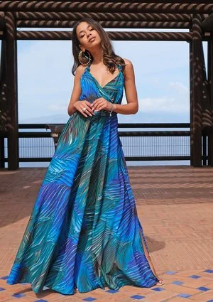 Maxi dress Blue Waves