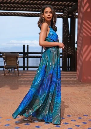 Maxi dress Blue Waves