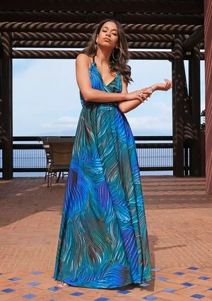 Maxi dress Blue Waves